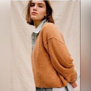 Free People Cashmere Women's Cropped Cashmere Sweater in Rust